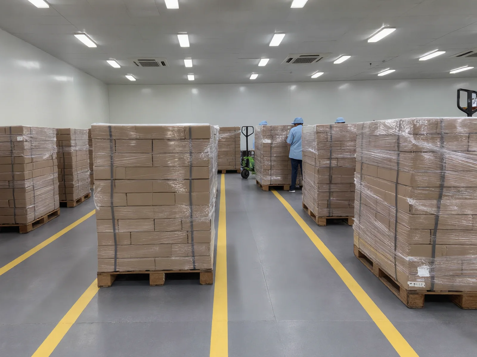Visualisation: wrapped pallets ready to ship